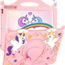 for iPad mini 5th/4th Case 7.9 Inch - Cute Girls Kawaii Cover Girly 3D Cartoon Teen with Rotating Stand & Strap Soft Silicone PK Unicorn Case for iPad mini 4/5 Generation 2019 2015 Funda