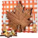 Thanksgiving Wood Maple Leaf Cheese Board Fall Party Favors Mini Cheese Board with Knive Set for Autumn Party Decor Supplies