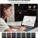 Keyboard Case for Samsung Galaxy Tab A11+ Plus 2025 / A9+ Plus 2023 11 inch - 7 Colors Backlit Keyboard Cover and Mouse (Black)