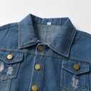 Feidoog Baby Boys Plaid Denim Jacket Toddler Button Down Long Sleeve Lightweight Coat Outerwear (Blue, 4-5T)