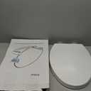 Elongated Toilet Seat, 18.5 Soft/Slow Close Oval (Oblong) Toilet Seat for Elongated Toilets, No-Slam Quiet-Close Lid, Easy-to-Install & Clean, Durable Never-Loosen White Plastic Seat