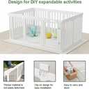 10 Pcs Combination Clear Acrylic Plastic Dog Playpen, Lightweight & Easy Assemble Playpen Divider, Durable Safety Play Pen Indoors, Puppy, Cat, Medium Animal(White, 49.2" 33.5" 23.6")