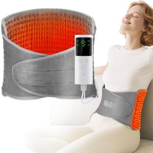 Heating Pad for Lower Back Pain Relief, Period Cramps Heating Wrap Pad, Machine Washable Heated Waist Belt with 9 Heat Levels and 4 Time Settings