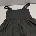 SOLY HUX Women's Plus Size Square Neck Sleeveless A Line Bubble Dress Y2k Mini Dresses Plain Black 0XL