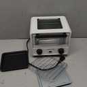 Brentwood 3 Liter Stainless Steel Mini Toaster Oven and Griddle with Timer, Adjustable Temperature, Removable Crumb Tray, and Cool Touch Handle (White)