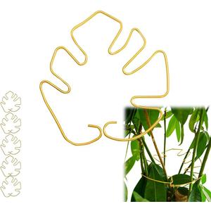 5PCS Monstera Plant Support, Uniquely Designed Plant Stem Support for Indoor Plants, Indoor Plant Trellis, Plant Lattice for Growth Accessories (7"×6.3", Gold)