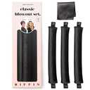 Classic Heatless Curls Overnight Rods No Heat Hair Curlers Curling Iron Jumbo Flexi Rods Large Foam Hair Rollers for Long Short Hair to Sleep in with Satin Scarf Styling Tools Black