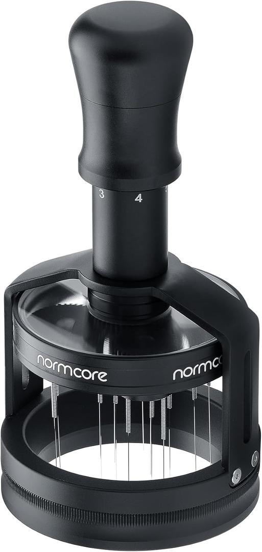 Normcore 58mm Planetary Needle Distributor Tool V3, Espresso WDT Tool with Magnetic Base, Adjustable Depth Coffee Stirrer for Precision Puck Prep, Black