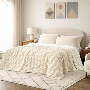 Cozy Bliss Cooling Comforter Seersucker Plaid King Size, Q-Max 0.45 Lightweight Cooling Blanket, Breathable Silk Smooth Summer Bedding Quilt for Hot Sleepers Night Sweats Khaki