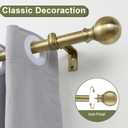 Window Curtain Rods 72 to 144 Inches, 1 Inch Diameter Adjustable Drapery Rod, Decorative Heavy Duty Curtains Rod with Fancy Round Finials for Living Room, Bedroom, Patio, Antique Bronze