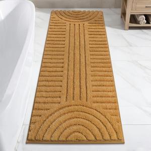 Super Soft Bathroom Runner Rugs Non Slip Boho Bathroom Mats Microfiber Absorbent Carpet for Bath Room Machine Washable Shaggy Bath Rugs for Shower Bathtub Home Decor Rug, Sweet Brown, Home Decor, 61×152 cm