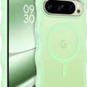 BENTOBEN Magnetic for Google Pixel 10 Pro Case Cute, Curly Wavy Pixel 10Pro Case [Compatible with MagSafe] Anti-Slip Bumper Matte Slim Women Men Boys Phone Cover for Google 10Pro 6.3", Matcha Green