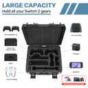 WPGEAR Hard Shell Carrying Case Compatible with Nintendo Switch 2 (2025), Waterproof Travel Bag for NS2 Console, Pro Controller x 2, Dock, Joy-con Grip, Power Adapter, 20 Games and Other accessories