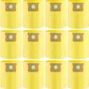 12-Pack 10-14 Gallon Bags replace for Shopvac, Type I 90672 9067200, Type F 90662 9066200 9066233, VF2005.Disposable Wet Dry Vacuum Collection Bags, Yellow