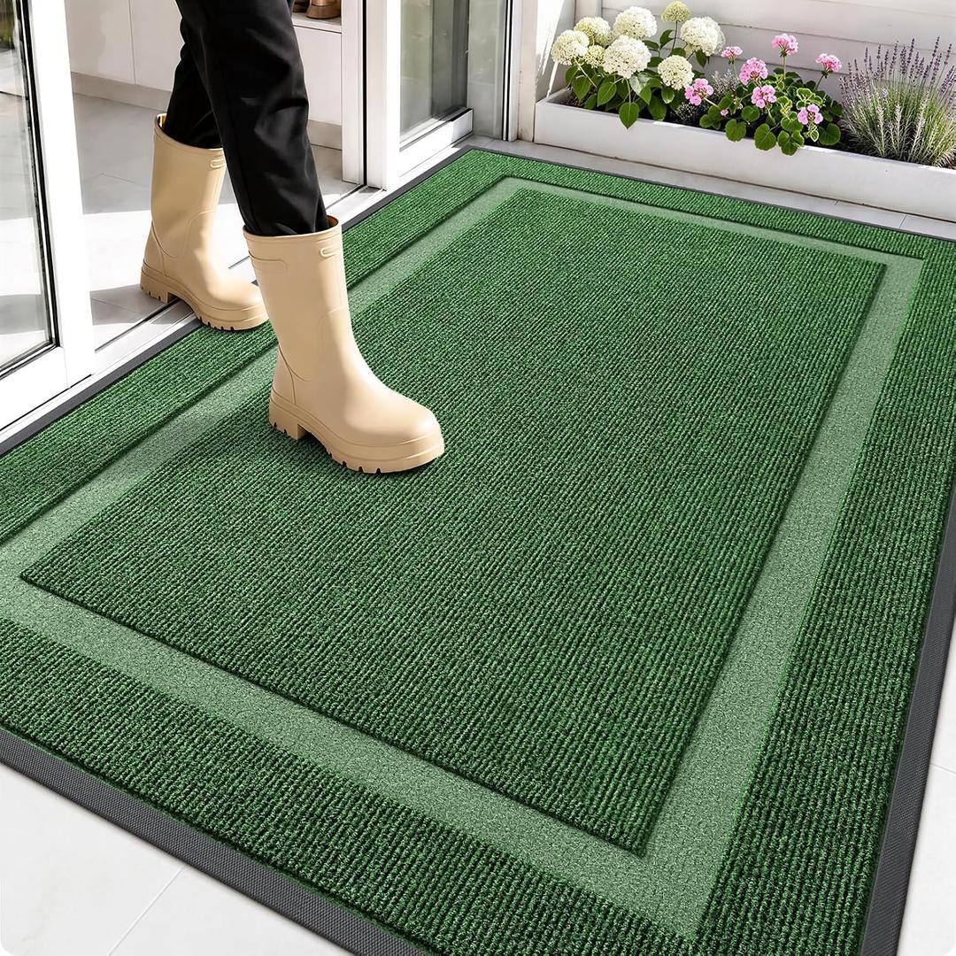 OLANLY Front Door Mat Outside 59x34, All-Season Heavy-Duty Rubber Doormat