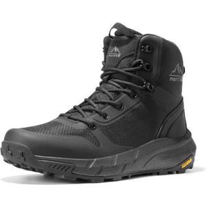 NORTIV 8 Men's Military Tactical Boot Lightweight Comfortable Boots for Work All Day Side Zipper Motorcycle Combat Hiking Boots 8 Inches Metrostrike (9.5, Black)