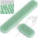 ELETIUO Massage Wrist Rest Set for Keyboard and Mouse - Stress Relief Ergonomic Support with Acupressure Points, Non-Slip Honeycomb Base,Breathable Silicone for Office Gaming Typing Pain Relief,Green, 15.75 x 3.15 inches