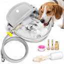 Automatic Animal Drinking Water Bowl with Float Valve, Extended Pipe & Drain Hole, Stainless Steel Waterer Feeder Farm Dog Dispenser Kit Self Filling for Livestock Horse Goat Water Trough