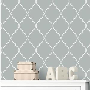 Pack Of 5 Fisoon Gray and White Wallpaper Trellis Contact Paper 17.3"x393.7" Modern Geometric Peel and Stick Wallpaper for Kitchen Cabinets and Drawer Lining