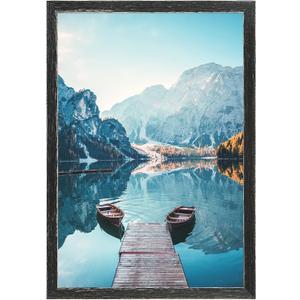 BOJIN 12x18 Picture Frames Distressed Rustic Black Solid Wood Without Mat Wooden Photo Frame for Wall Hanging Home Decoration-12x18 Distressed Rustic Black