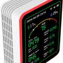 Air Quality Monitor,15-in-1 Smart Air Quality Tester with PM,CO2,CO,TVOC,HCHO,PM,AQI,Temperature & Humidity,Timer,Real Time Display,Battery Powered,for Home & Office