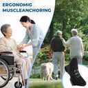 Professional Knee Booster Brace With Triple Spring Support Reinforced Carbon Steel Compression Spring Stabilizer, Climbing Stairs Squats Boosted Support for OA Knee Pain & Meniscus Tear 1 Pack (Black)