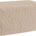 BELIZZI Home 100% Cotton Bed Blanket, Breathable Thermal Blanket Twin Size, Soft Chevron Thermal Blanket 60"x90", Cotton Bed Blanket, Perfect for Layering Any Bed for All Season, Beige (Beige)