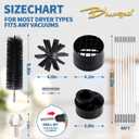 Bluesea 7 Pieces 40 Feet Dryer Vent Cleaner Kit, Reinforced Nylon Dryer Vent Cleaning Kit, Durable Dryer Vent Brush Vacuum Attachment with Flexible Lint Trap Brush, Vacuum & Dryer Adapters Upgrade
