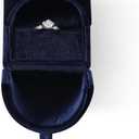 Velvet Ring BoxEngagement Jewelry Gift Boxes Holder for Women,Ceremony Rings Display for Proposal,Wedding Day Case (Blue)