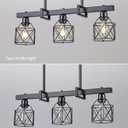 3-Light Farmhouse Kitchen Island Lighting Black Hardware and Black Metal cage Frame Design Rustic Vintage Pendant Ceiling Light Suitable for Dining Rooms and Living Rooms