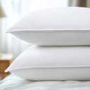 viewstar Bed Pillows Queen Size Set of 2, Hotel Collection, Down Alternative Pillow for Back, Stomach or Side Sleepers, Double Stitch White-Firm