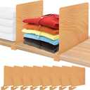 Shelf Dividers for Closet Organization 8 Pack Closet Shelf Divider Closet Dividers for Shelves Shelf Organizer for Closet Shelf Organizer for Wood Closet -Natural