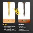Wood Screws 1-1/2 Inch, FIXLINK Deck Screws #8 x 1-1/2", 150 PCS, Epoxy Coated, T25 Star Bit Above 1500 Hour Salt Spray Coating Outdoor Decking Screws Excellent Rust Resistant for Outdoor Wood Fence