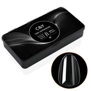 600pcs Sculpted Medium Almond Soft Gel Nail Tips, Professional False Nail Tips with Box - 14 Sizes Full Cover Clear Acrylic Press On Fake Nails for Extension Manicure Salon DIY at Home