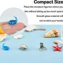 8 Pcs Tiny Glass Animals Blown Mini Glass Figurines Handmade Lampwork Animal Figurines Sets for Home Decoration Collectibles and Gifts（Marine Animals）