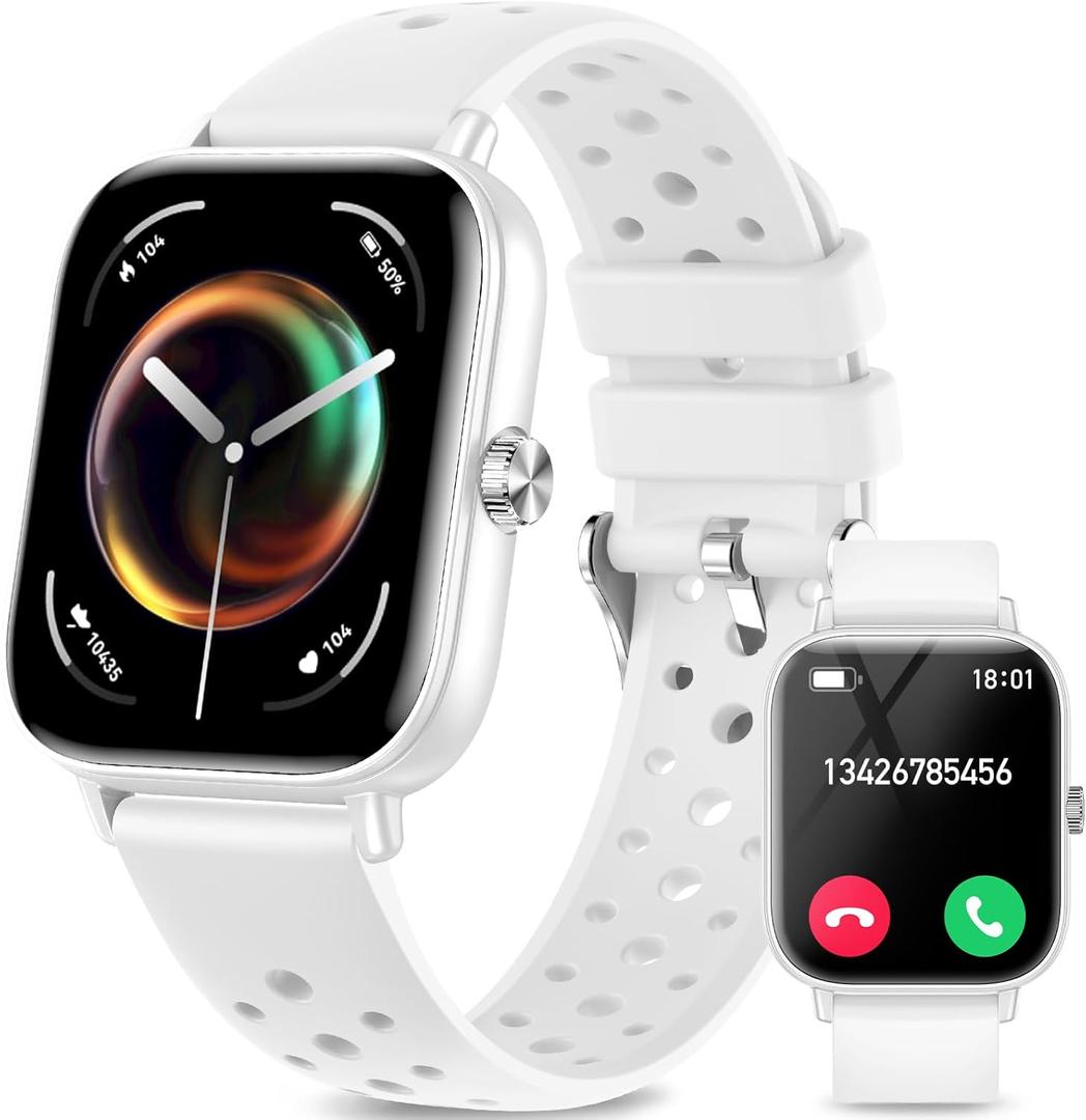Smart Watches for Women Men [Make/Answer Calls/AI Voice/Female Health] Android Phones iPhone Compatible, 1.83Fitness Tracker Watch for Women Activity Trackers and SmartWatch, 120+ Sport Modes (White)