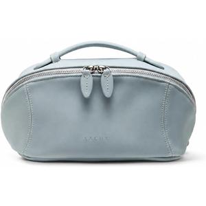 EACHY Travel Makeup Bag for Women, Cosmetic Bag Organizer with Brush Holder, Wide Open Water-Resistant Makeup Pouch, Soft Structured Toiletry Bag for Travel and Daily Beauty Essentials