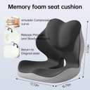 L-Shaped Memory Foam Seat Cushion with Lumbar Support and Cutout
