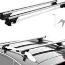 Universal 49inch / 125cm Roof Rack Cross Bars, 200lbs Lockable Aluminum Roof Rack Crossbars Storage Accessories, Roof Rack CrossBars for Bicycle, Kayak, Cargo, Cargo Carrier, Skiboard
