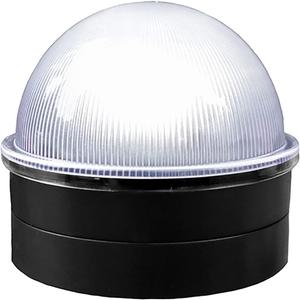 Classy Caps CH2233B Summit Chain Link Solar Post Cap, Black High Output LED, Fits 1-7/8", 2", 2-2/8",2.5, 2-7/8",3" Diameter Posts, Easy DIY, Brilliant White Light, Ideal for Chainlink Fence Posts