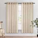 MIULEE Light Taupe Linen Curtains 72 Inch Length 2 Panels for Bedroom Living Room, Soft Linen Textured Window Drapes Semi Sheer Light Filtering Back Tab Rod Pocket Farmhouse Modern Burlap Look Decor