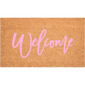 Calloway Mills Cursive Welcome Doormat, Pink (17" x 29")