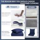Favoyard Outdoor Seat Cushion Set 24 x 24 Inch Waterproof & Fade Resistant Patio Furniture Cushions with Removable Cover, Handle and Adjustable Straps for Chair Sofa Couch (Blue)