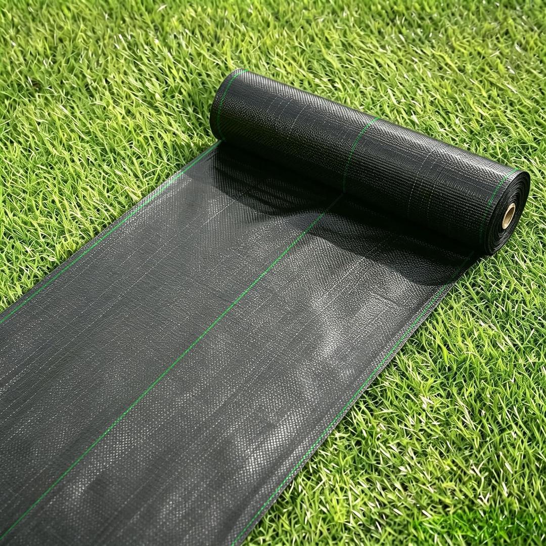 AMAGABELI GARDEN & HOME, 3ft x 100ft Weed Barrier Landscape Fabric Heavy Duty 3.2 oz Woven Weed Control Fabric Geotextile Fabric for Underlayment Garden Lawn Fabric Outdoor Weed Mat