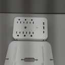 Wall Outlet Extender with Surge Protector, 6 AC Outlets, Shelf, 2 USB & USB C Charging Ports - Home & Dorm Plug Expander (White)