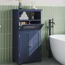 ChooChoo Bathroom Cabinet with Flip Glass Drawer,Freestanding, 21.65 x 11.81 x 41.34 inches