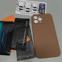 FireNova Designed for iPhone 13 Pro Max Case, Silicone [Camera Protection] Phone Case with [2 Screen Protectors], Soft Anti-Scratch Microfiber Lining Inside, 6.7 inch, Light Brown