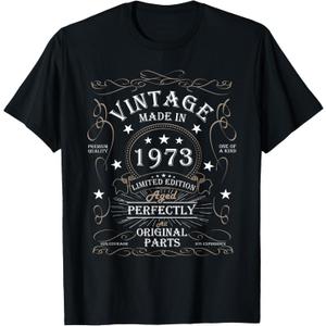 52nd Birthday Retro Limited Edition Man Woman Vintage 1973 T-Shirt L