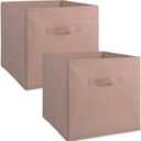 DII Non Woven Fabric Storage Bin Collection Collapsible Organizer Cube, Small Set, 13x13x13", Millennial Pink, 2 Count