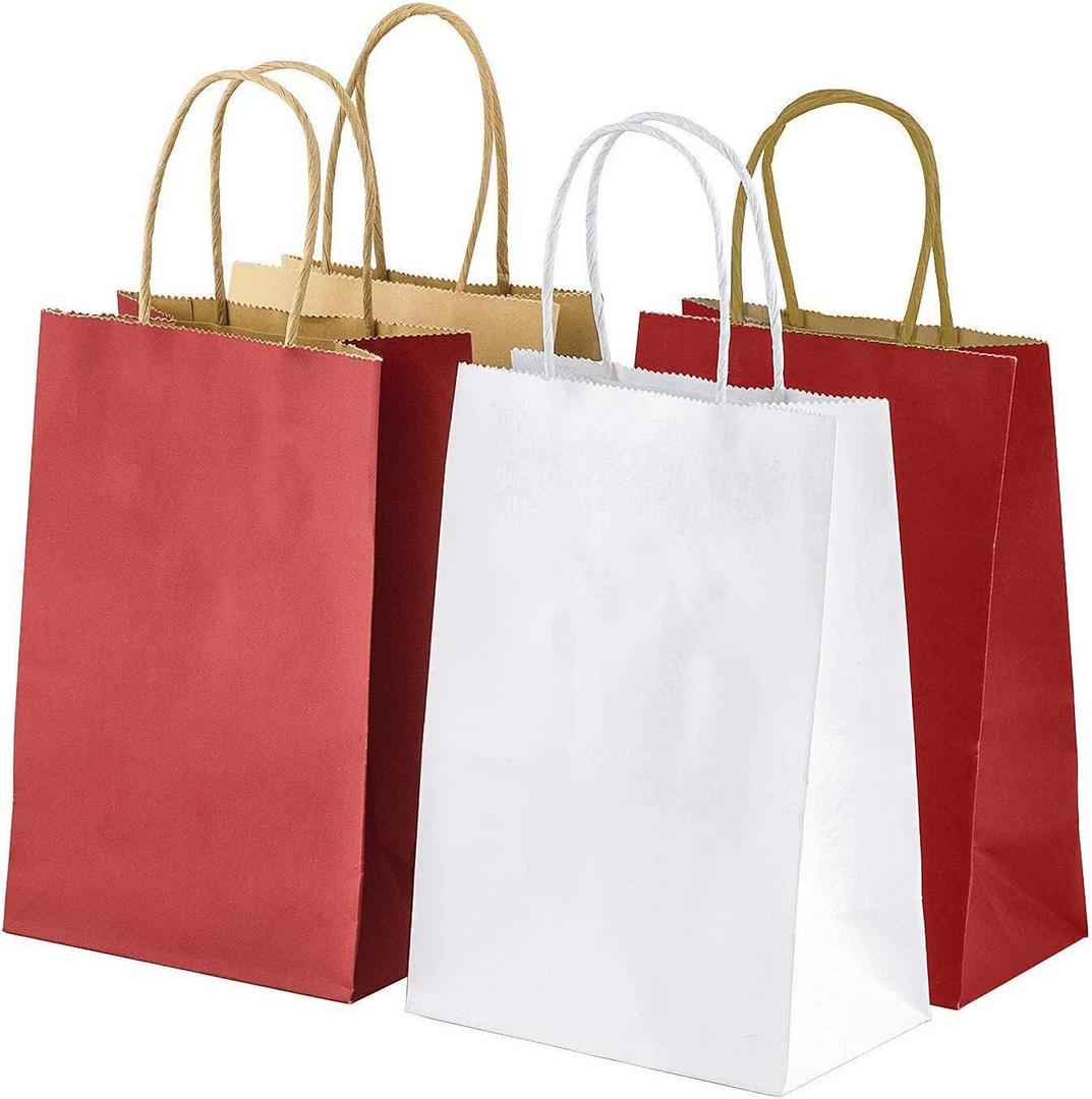 Solid Print Holiday Gift Twisted Handles Kraft Paper Bags in Bulk, Multipurpose use, Suitable for Every Occasion, 13 X 7 X 17, Brown